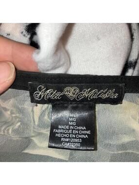 Y2k MM Black n grey skull moon blue roses chiffon kimono